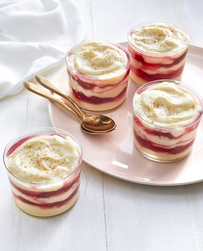 Blonde Chocolate Pudding and Rhubarb Parfaits