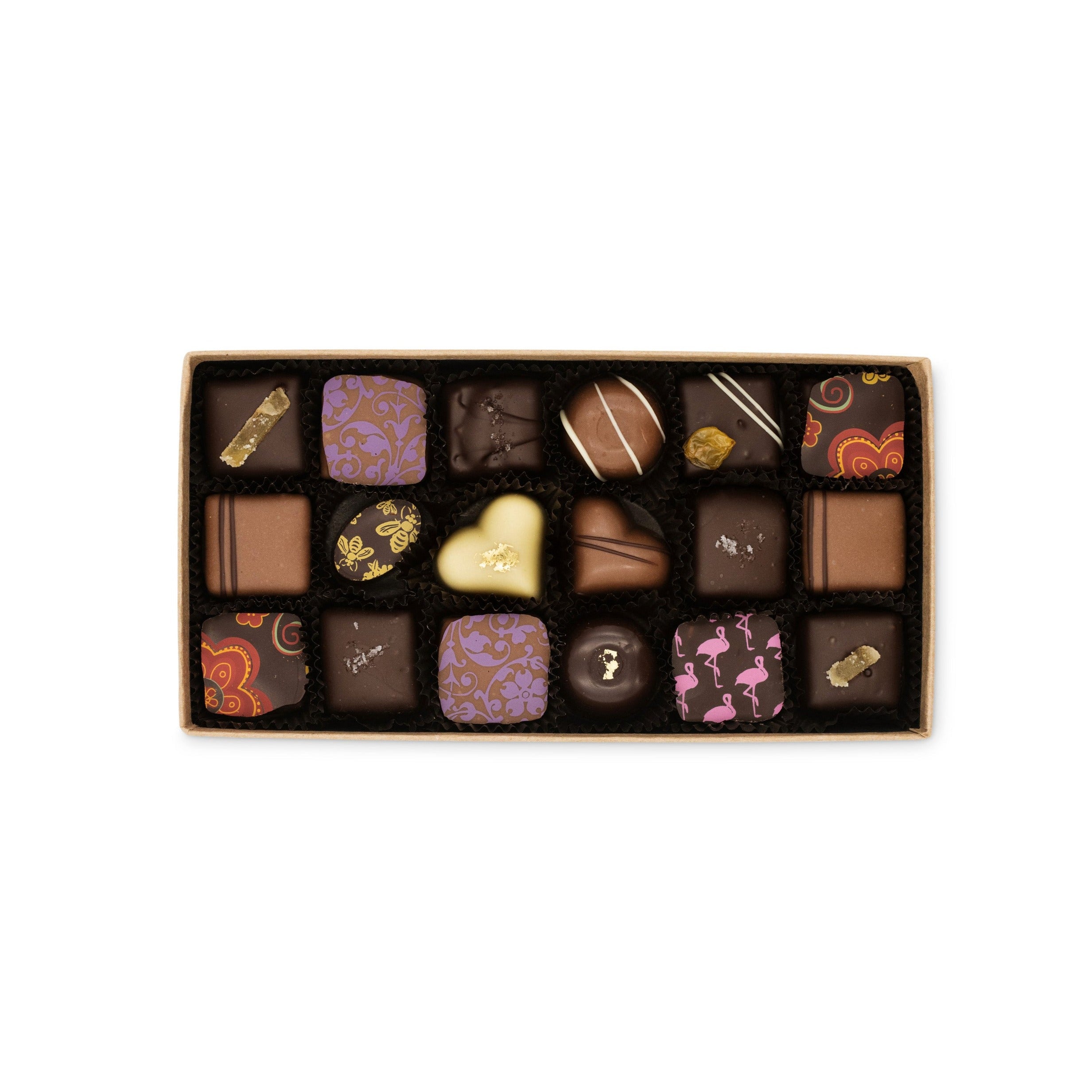 Eighteen-Piece Chocolate Gift - Milk & Dark Chocolate Truffles