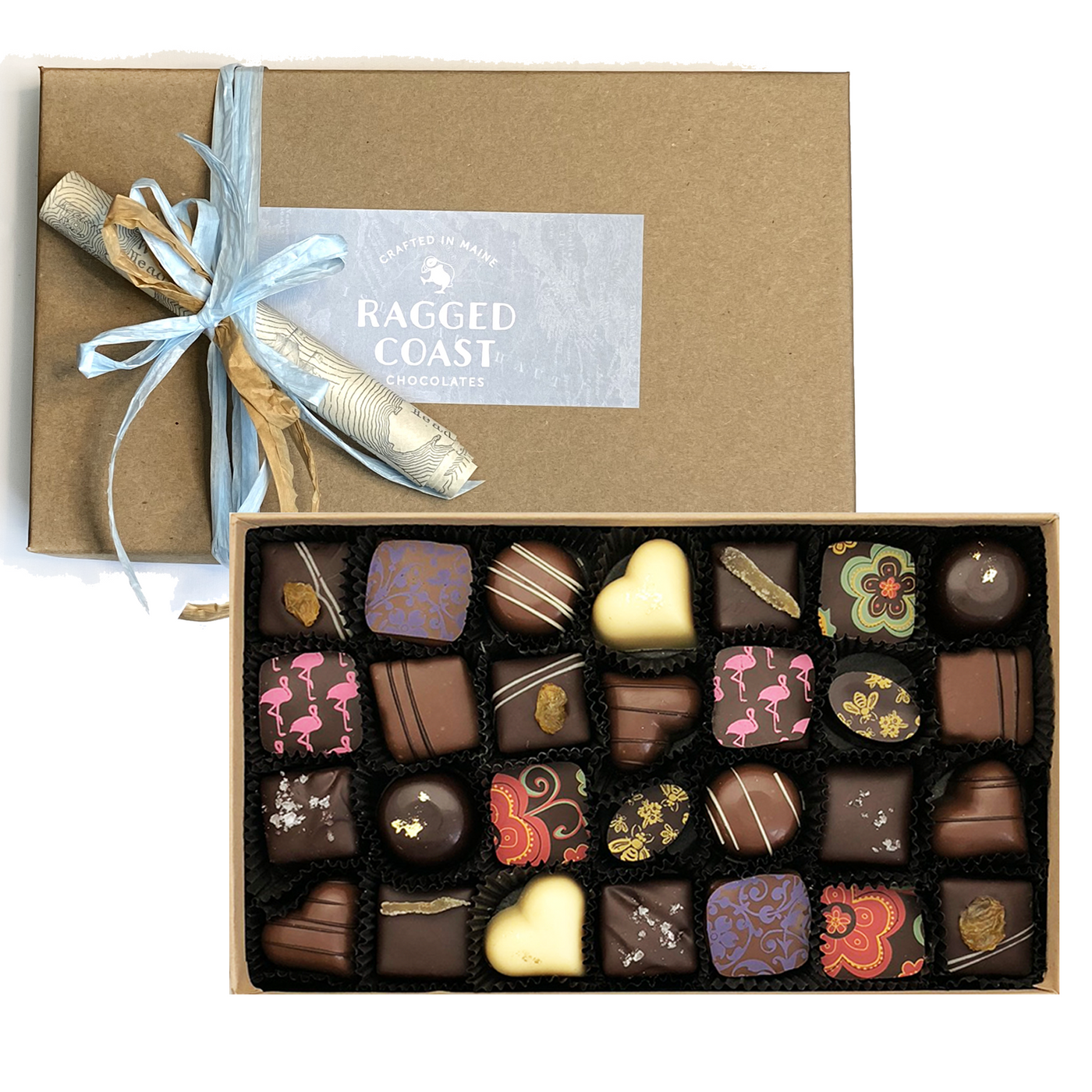 Twenty-Eight-Piece Chocolate Gift - Milk & Dark Chocolate Truffles