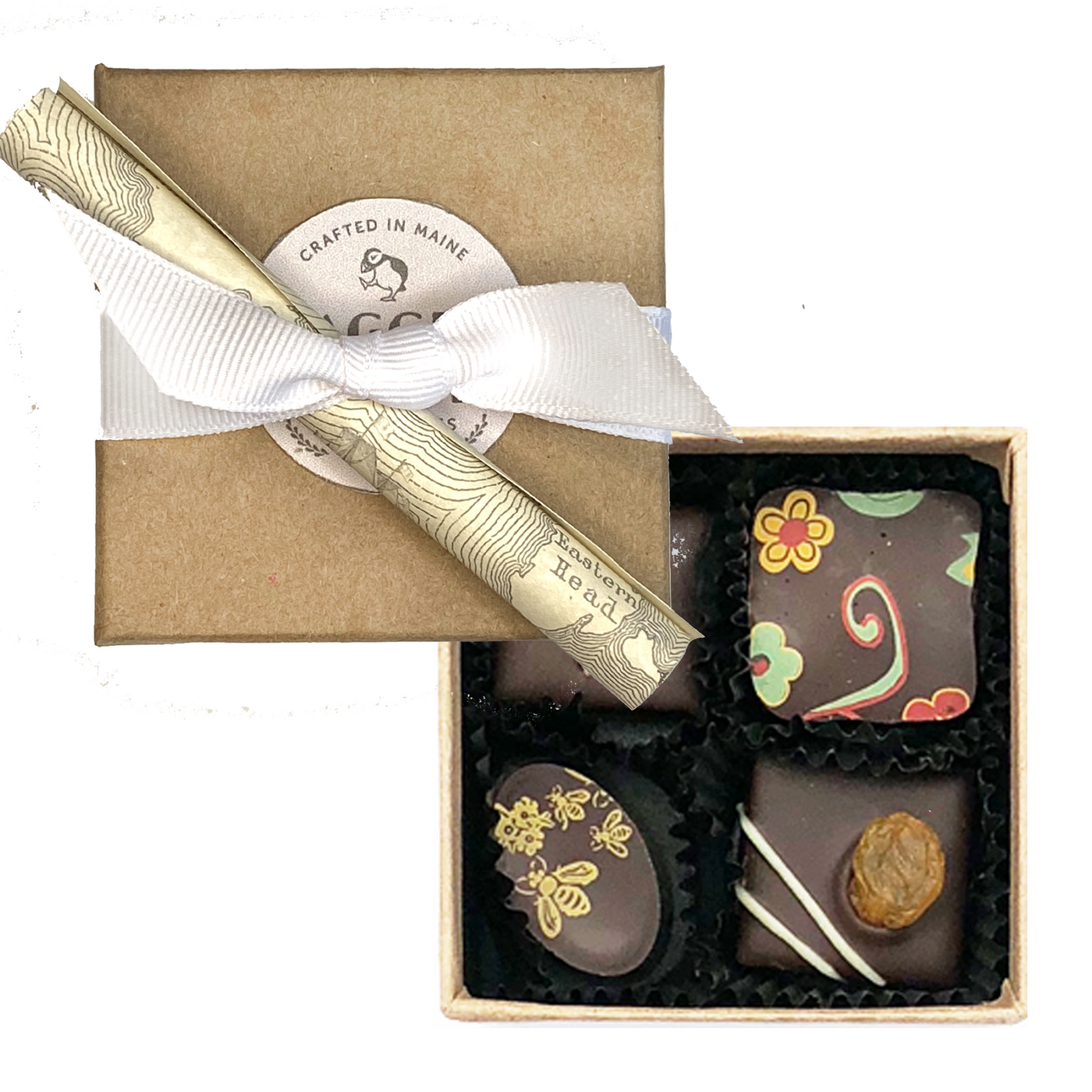 Half Dozen 4-Piece Chocolate Party Favors or Thank You Gifts - Dark Chocolate Truffles