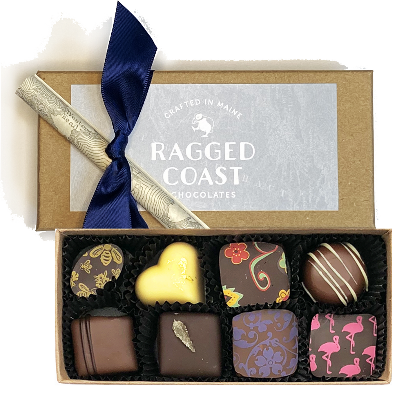 Eight-Piece Chocolate Party Favor or Thank You Gift - Milk & Dark Chocolate Truffles